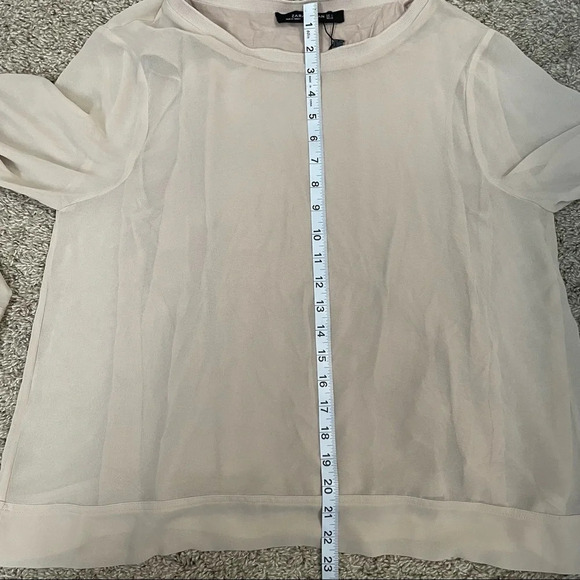 NWT! Zara Woman Sz  L Neutral Long Sleeve Blouse Top - Picture 10 of 14